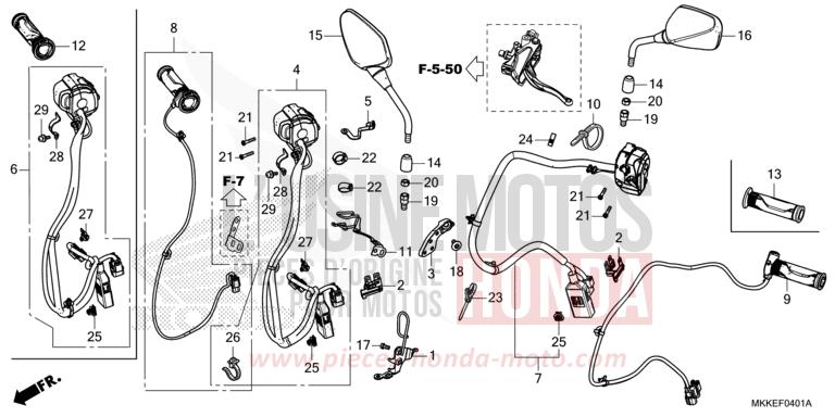 SCHALTER/KABEL (CRF1000D/D2/DL/DL2) von Africa Twin PEARL GLARE WHITE (NHB53HB) von 2019